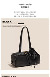 High Version Genuine Leather Pillow Bag for Women 2026 New All-Match Large Capacity First Layer Cowhide Bowling Bag for Women