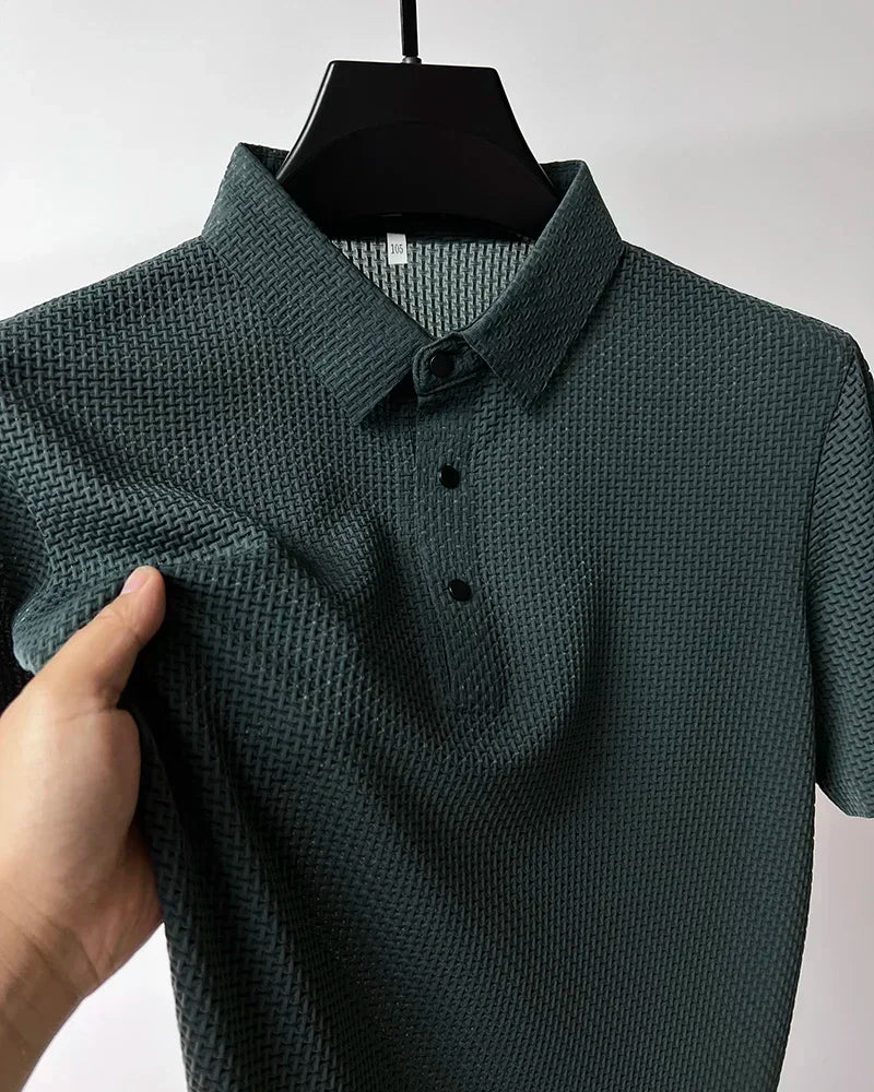 Men's Ice Silk Polo Shirt – Breathable Smart Casual Tee