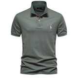 Men's Cotton Polo Shirt – Solid Colors, Relaxed Fit