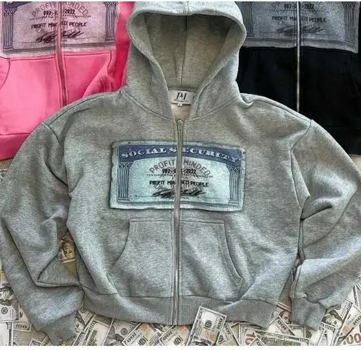 Y2K Punk Zipper Hoodie
