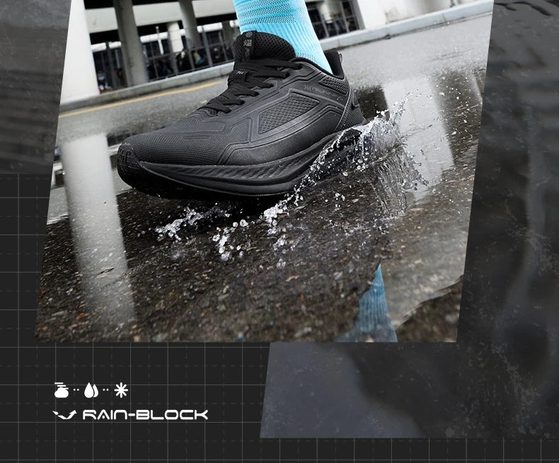 361 Degrees Wingblade Rainblock Men Running Shoes Splash Proof Anti-Slip Water Repellent Grippy Stable Male Sneakers 672532231