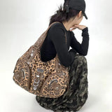 Y2K Leopard Print Shoulder & Crossbody Bag