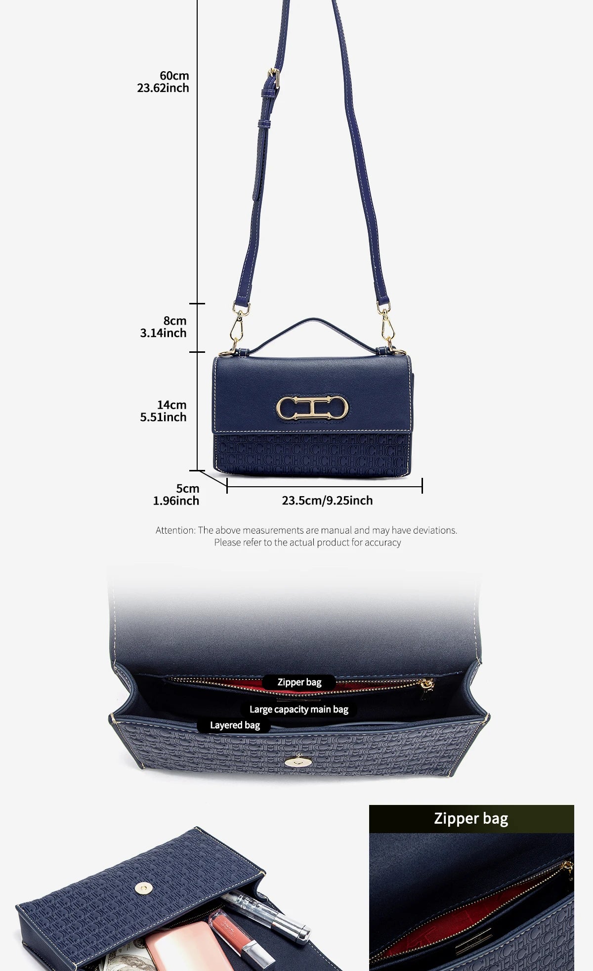 Letter Print Crossbody Satchel