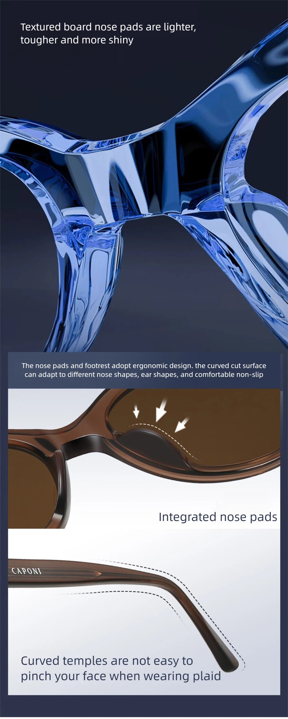 CAPONI Cat Eye Polarized Sunglasses for Women