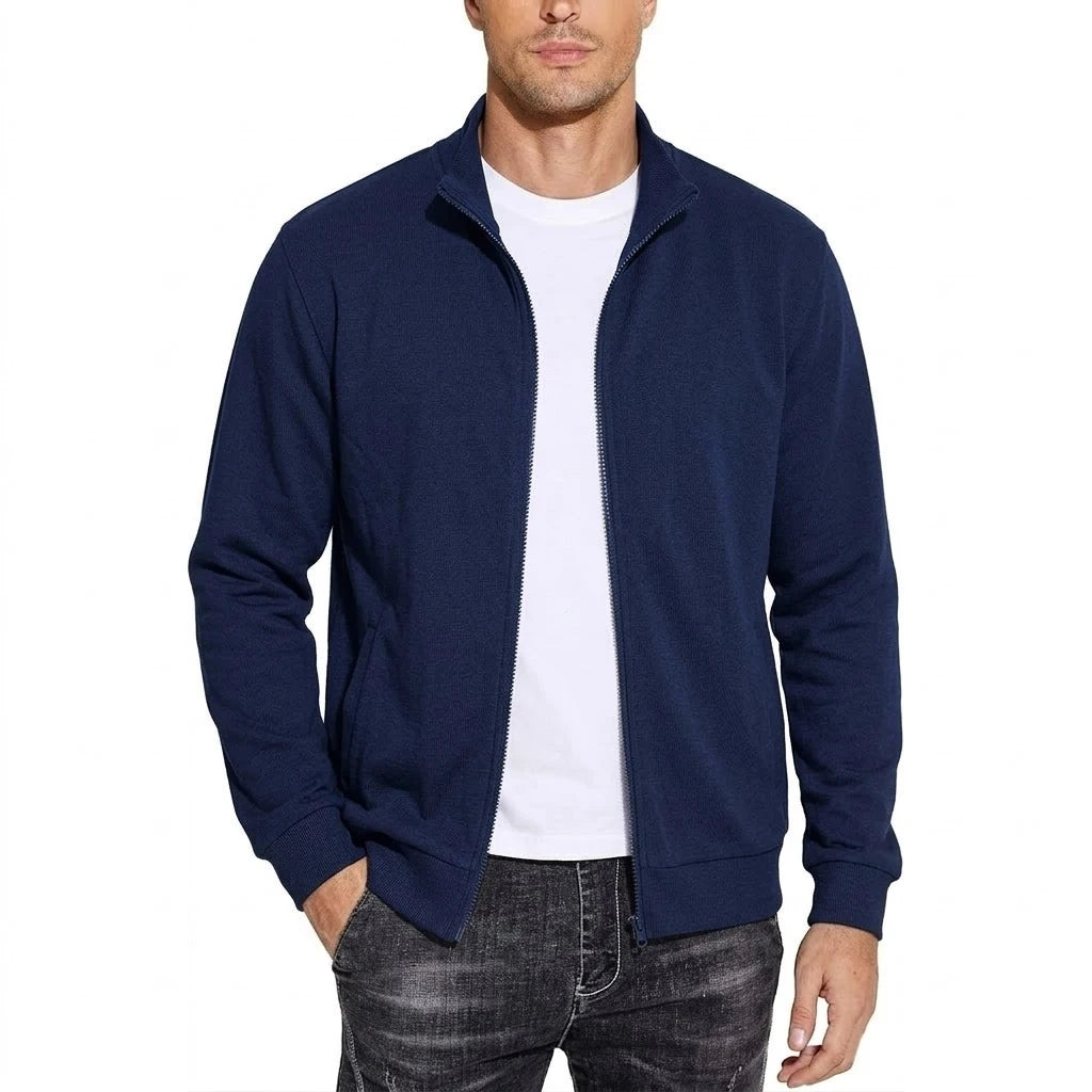 Men’s Stand-Collar Full-Zip Knit Jacket