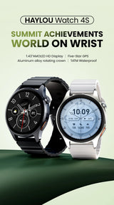 HAYLOU Watch 4S(HF012) GPS Smartwatch 1.43” HD AMOLED 5 Satellite GPS Positioning 120+ Workout Modes Sport Fitness Smart Watch
