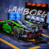 Technical Green Speed Racing Car Model Building Blocks Kit MOC Assembly Bricks Toys Desktop Collectible Holiday Gift For Kids