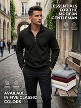 Mens Zip Up Streetwear Mock Neck Jumper Winter Warm Fleece Knit Top Long Sleeve Pullover Outdoor Work Jacket Coats Sweatshirts