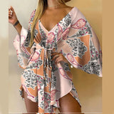 Bohemian Floral V-Neck Mini Dress