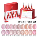 AS 9 Colors Magnetic Cat Eye Gel Nail Polish Set Jelly Pink UV LED Soak Off Gel Varnish Crystal Red Cat Gel Lacquer With Display