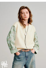 Women's Layered-Look Patchwork Sweatshirt