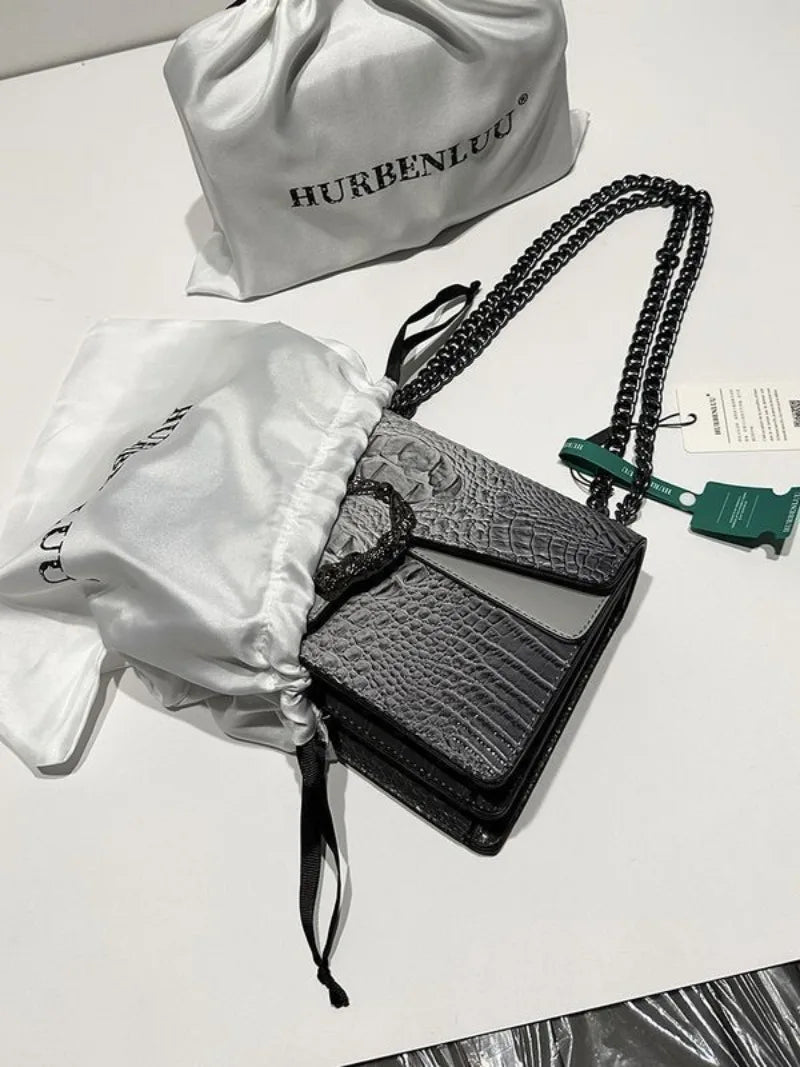 Crocodile Pattern Dionysus Underarm Bag