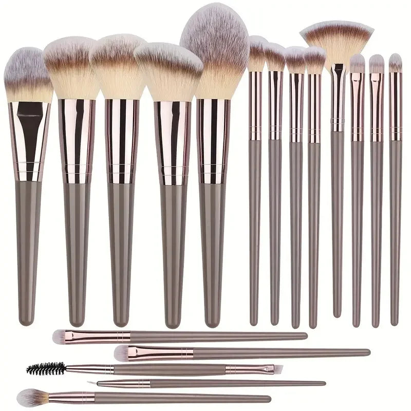 Professional 3-20pc USA-Made Makeup Brush Set - Goat & Synthetic Hair