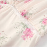 Flutter Sleeves Slim Long Dress Women Casual Pleated Deep V-neck Floral Print High Waist Dresses 2026 Lady Summer Holiday Wear
