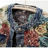 Retro Jacquard Denim Jacket | USA-Made Women's Cropped Spring Coat