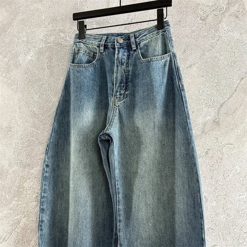 High-Waist Cotton Straight Jeans — Women's Slim Fit