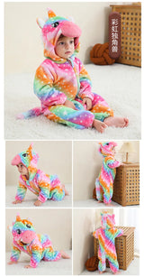 Animal Theme Flannel Baby Romper