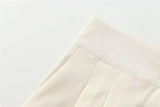 2-Piece Sleeveless V-Neck Trouser Set with Belt – Summer Commuter Wide Leg Suit