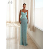 Mila A-Line Lace Evening Gown | Spaghetti Strap Prom Dress