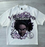 Y2K Harajuku Cartoon Print Oversized Tee