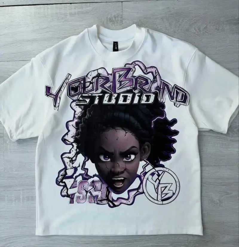 Y2K Harajuku Cartoon Print Oversized Tee