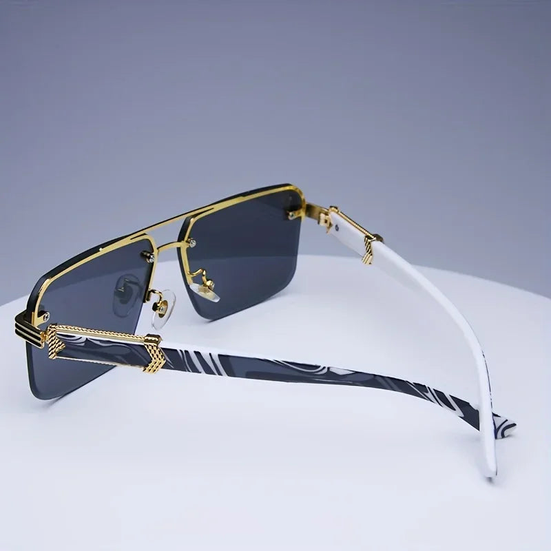 Rimless Rectangle Sunglasses – UV400 Unisex Shades