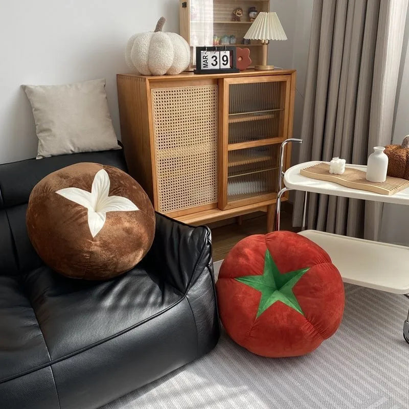ins cute soft cute mushroom tomato futon cushion bed cushion doll throw pillow lazy living room sofa pillow