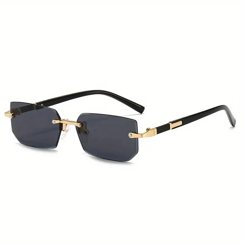 Rimless Rectangle Sunglasses for Women & Men