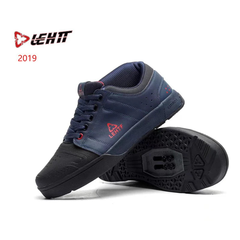 LEHTF Men's Breathable Lace-Up MTB Cycling Shoes