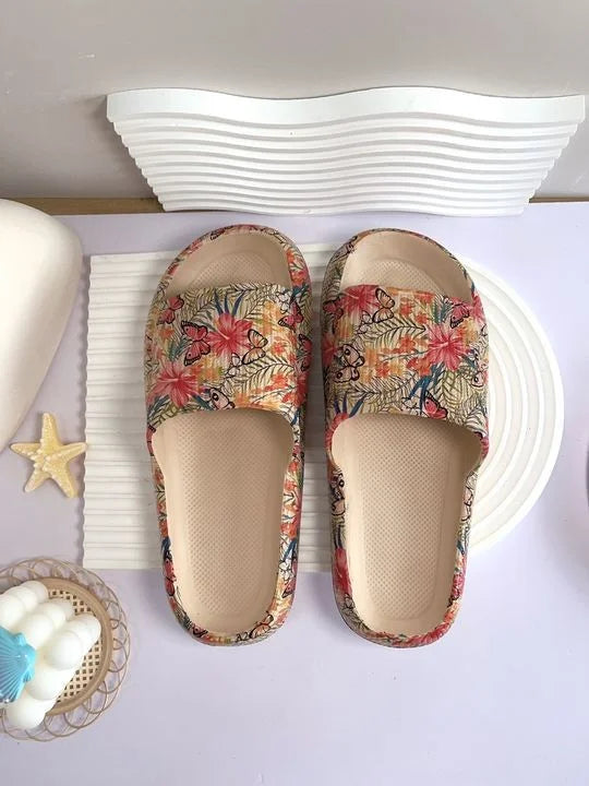 Leopard Print Cloud Slides – Soft Thick-Sole Summer Beach Sandals