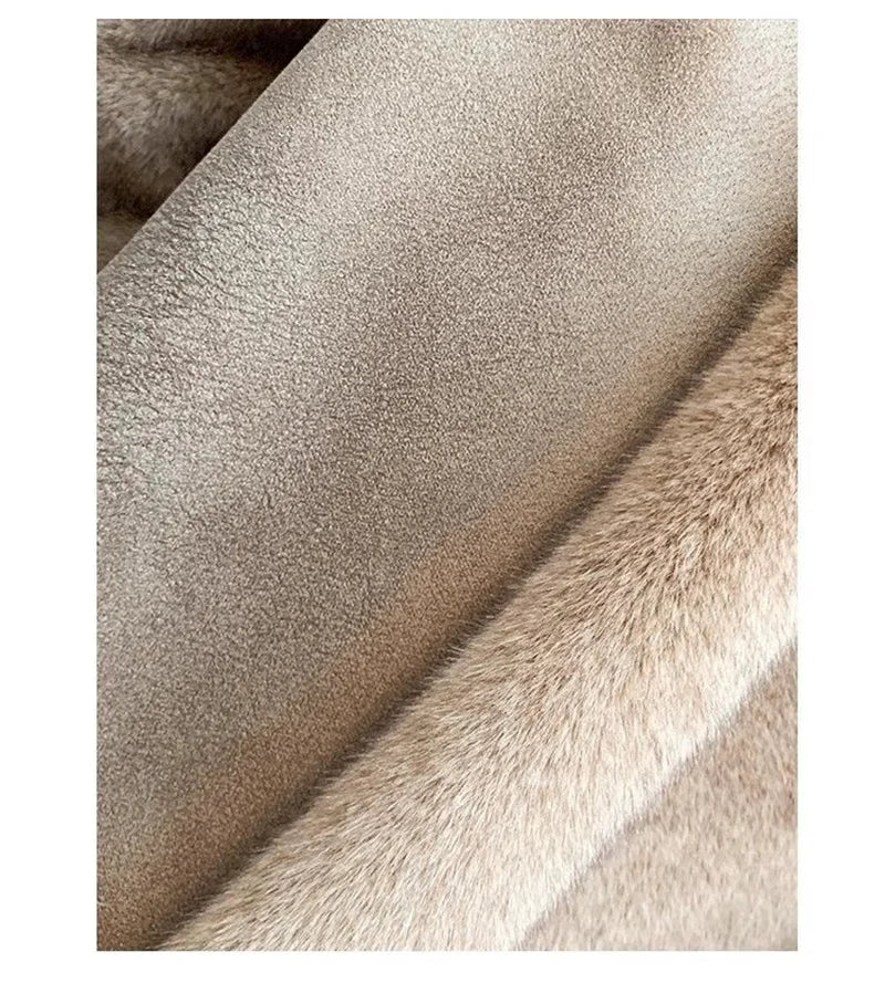 Women’s Mink Fur Coat with Collar and Pockets