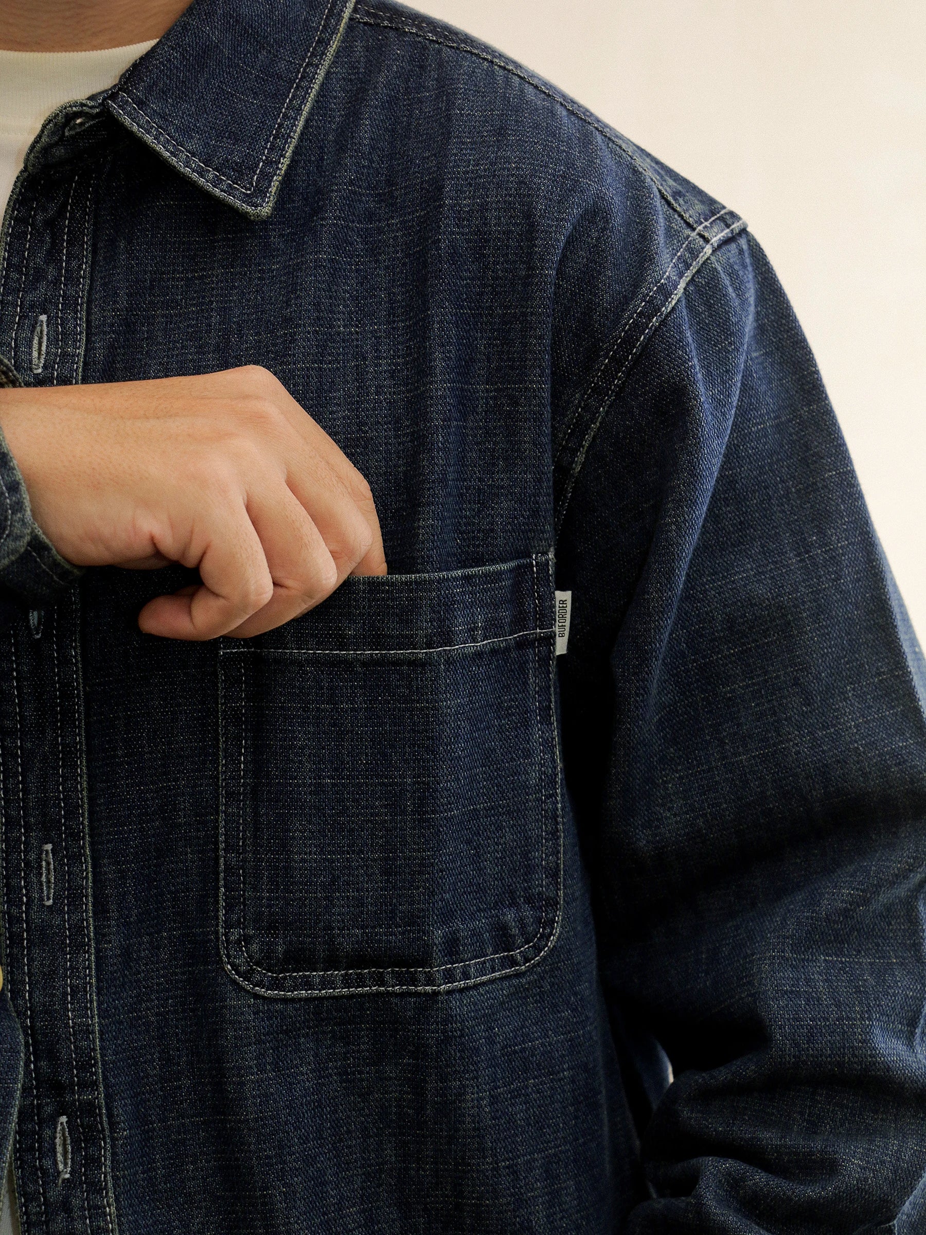 Men's Japanese Vintage Heavyweight Denim Shirt