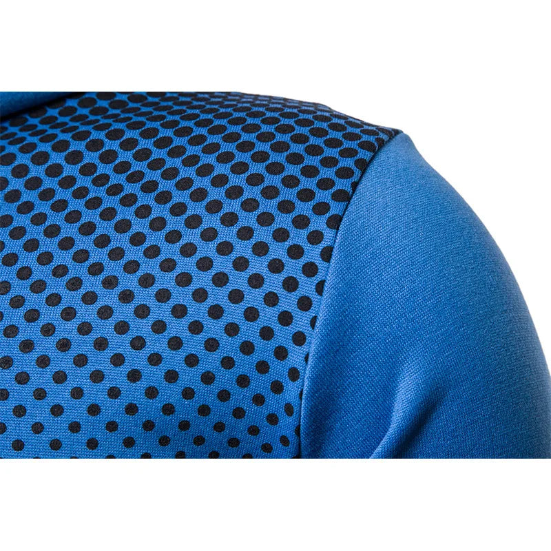 Men’s Slim Fit Polka Dot Zip Hoodie