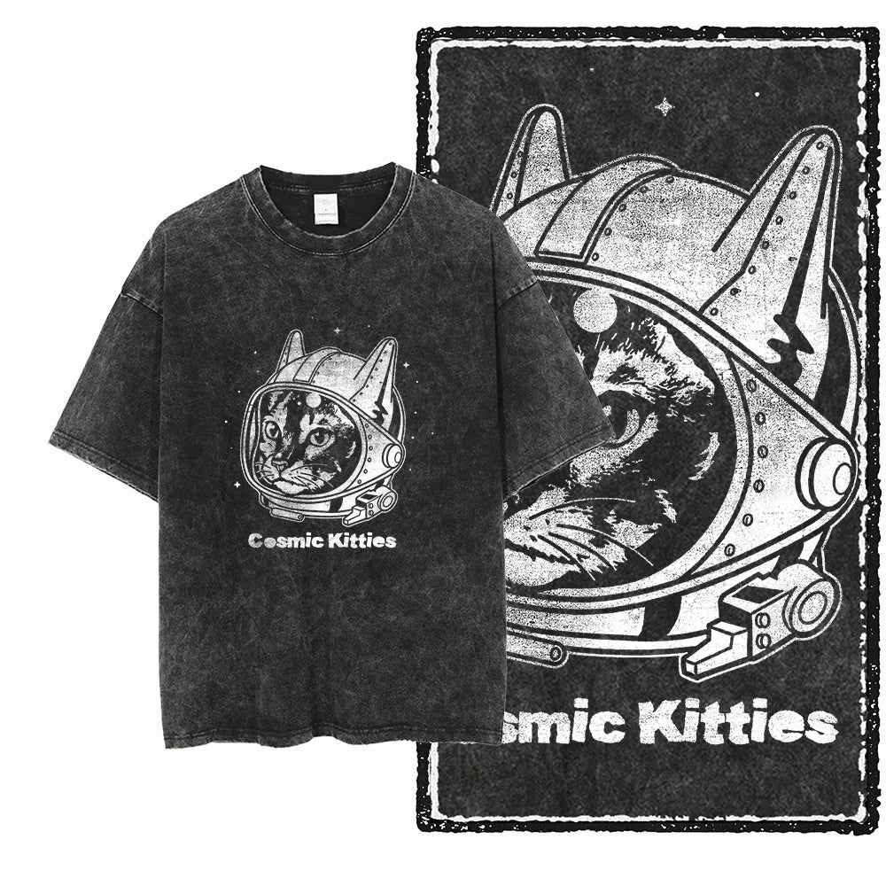 DB Cat Acid-Washed Graphic Tee