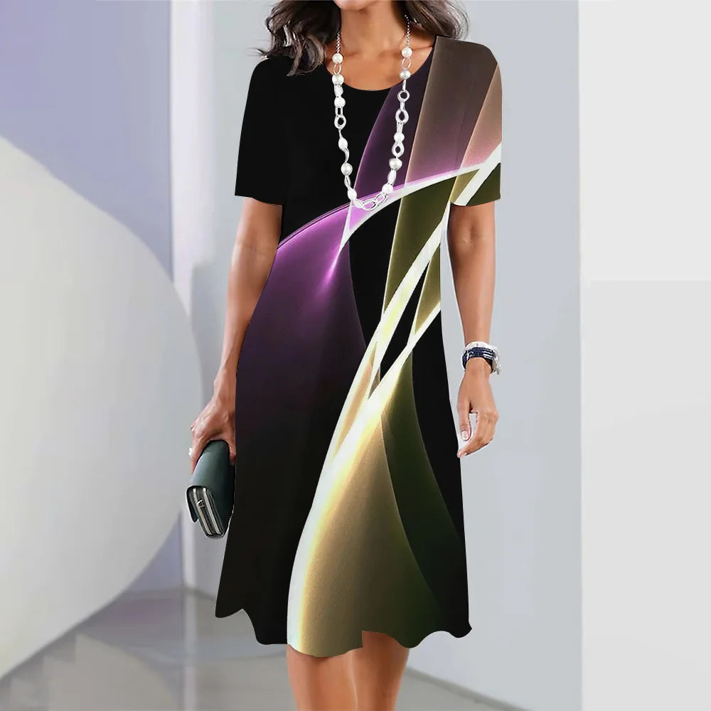 Women’s Striped Short-Sleeve Summer Dress