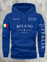 Relaxed-Fit Printed Hooded Sports Pullover