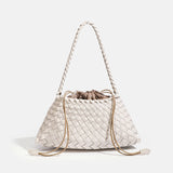 High End Fashion Handbag Messenger Bag with Large Inner Pocket, Popular Pure Hand Woven Bag for Women Tote Shoulder Underarm Bag