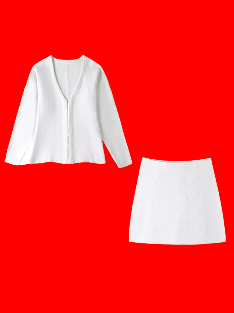 Elegant 2-Piece Knit Skirt Set