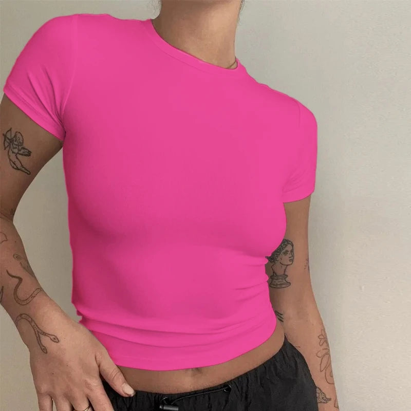 Y2K Slim-Fit Knitted Tee