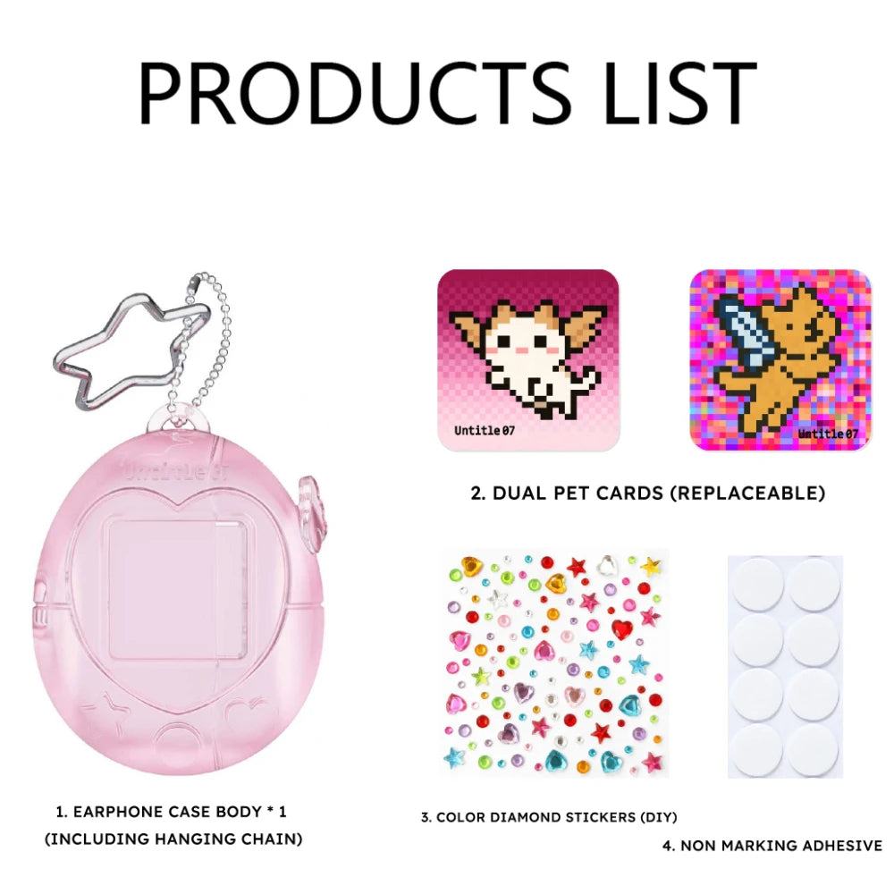 Tamagotchi Style AirPods Case – Silicone with Cartoon Lanyard