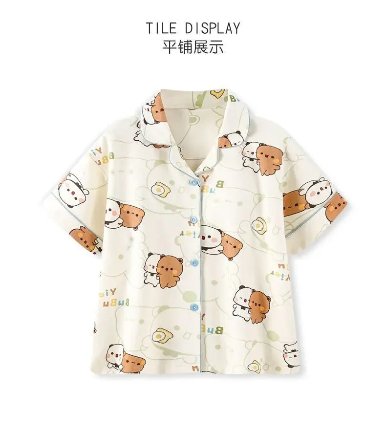 Bubu Dudu Unisex Flannel Pajama Set – Soft Cotton Sleepwear & Loungewear