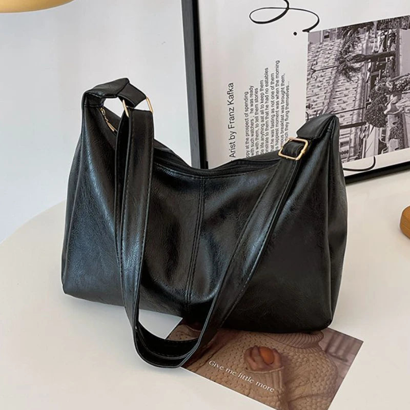 Vintage PU Leather Large Capacity Tote