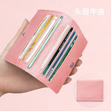 Ultra Thin Genuine Leather Card Holder 8 Slots Mini Wallet Slim Credit Card Case for Men Women