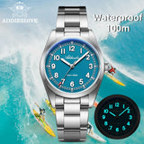 ADDIESDIVE 2025 New Men’s Luxury Quartz Watch AD2521 Ultra-Thin Sapphire Glass BGW9 Luminous 316L Steel Band 100M Waterproof