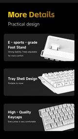 AJAZZ NK68V2 Single-Mode Wired Mechanical Keyboard Portable Gaming Keyboard RGB Hot-Swappable PC Lightweight Mechanical Keyboard