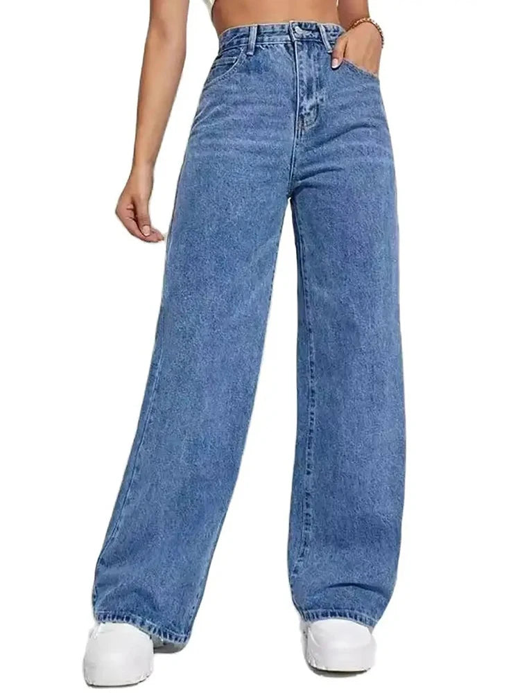 Women's High-Waist Straight Leg Jeans | Retro Y2K