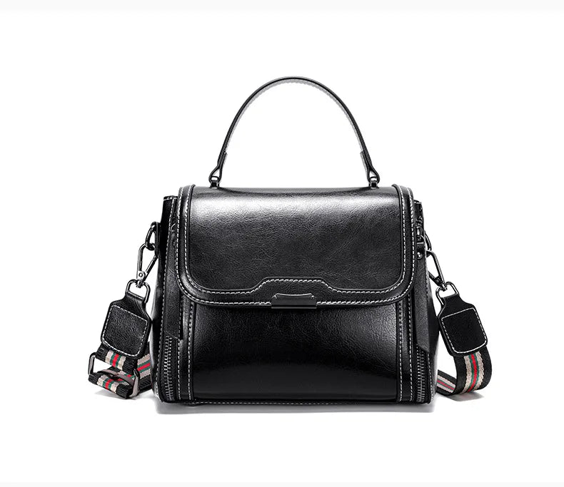 Cowhide Women's Tote Bag 2024 New Luxury Genuine Leather Shoulder Crossbody Bags High Quality Vintage Female Handbag 6241