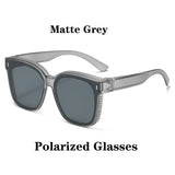 Polarized Clip-On Sunglasses for Glasses Wearers, Fashion Square Over Glasses Myopia Sunglasses, UV400 Protection for Driving, Fishing & Outdoor Use