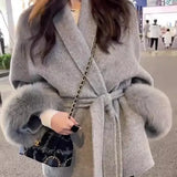 Double-Sided Wool & Fox Fur Jacket
