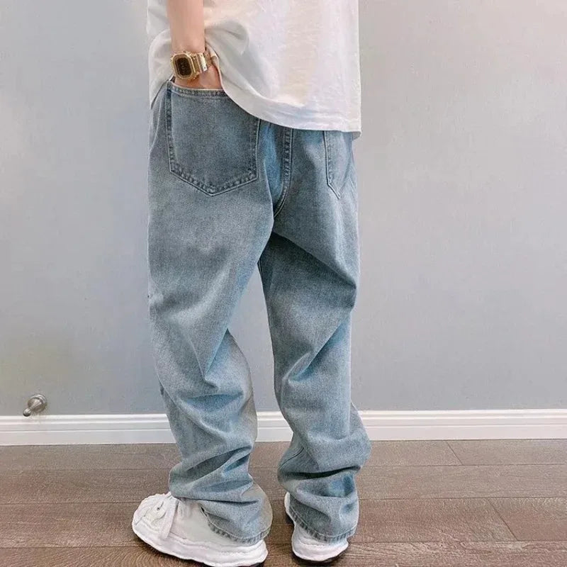 Men’s Wide-Leg Streetwear Cargo Jeans